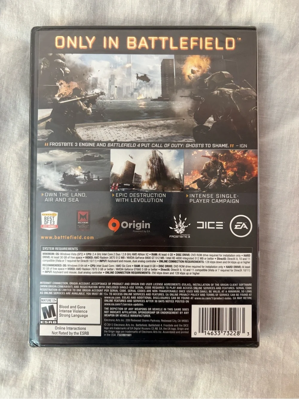 Battlefield 4 PC DVD-ROM game, factory sealed, mature17+